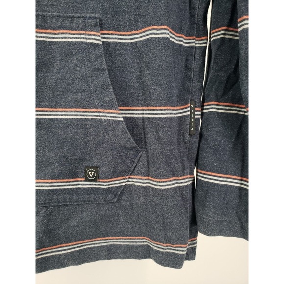 Vissla Decker Washed Hoodie Mens Medium Blue‎ Multi Color Striped Street Fashion - Picture 7 of 14